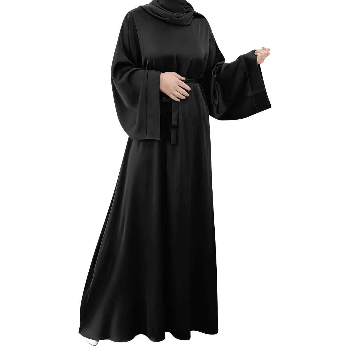 Abayas for Women Muslim: Abaya Dress Middle East Arabian Robe Dubai Outfit Ladies Conservative Maxi Kaftan Islamic Dresses Prayer Clothes Ramadan Eid Formal Wedding Party Evening Black Medium - RRITAAJSHOP