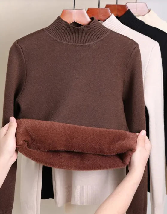 Fleece-lined Turtleneck Sweater - RRITAAJSHOP