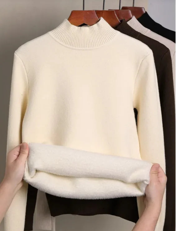 Fleece-lined Turtleneck Sweater - RRITAAJSHOP