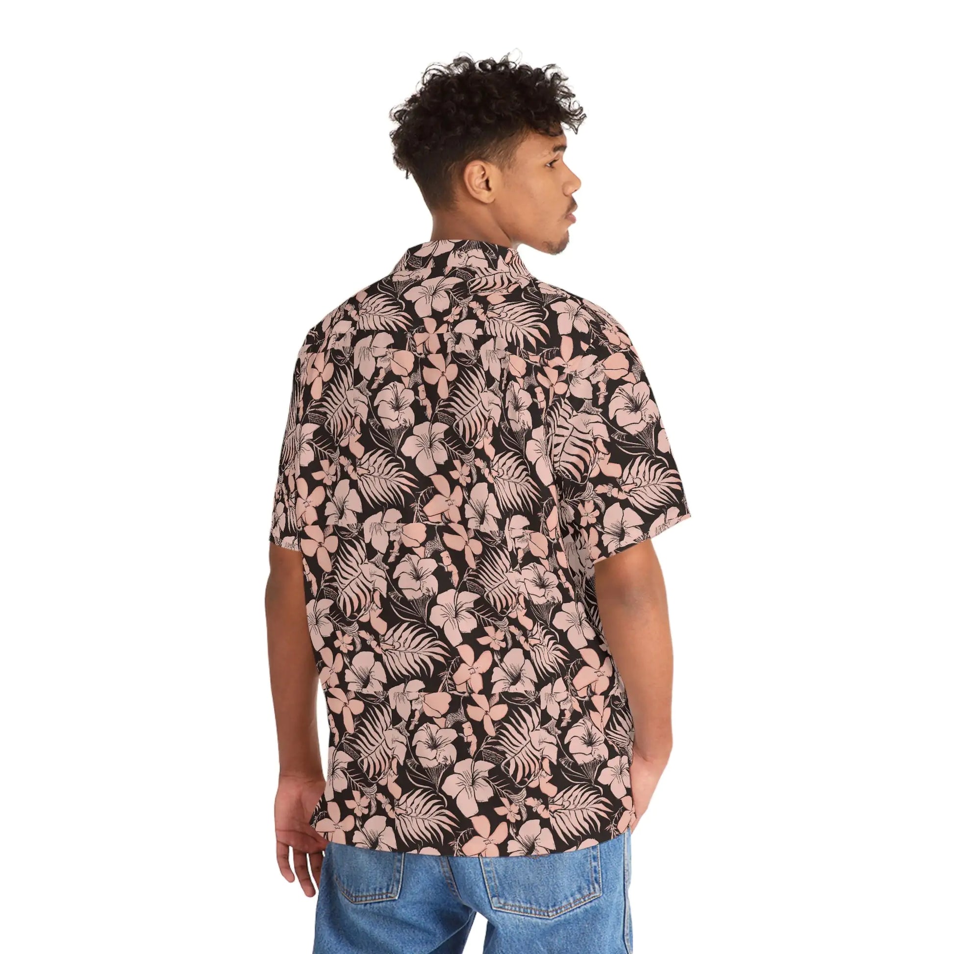 Men's Pink Floral Hawaiian Shirt - RRITAAJSHOP