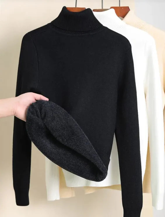 Fleece-lined Turtleneck Sweater - RRITAAJSHOP