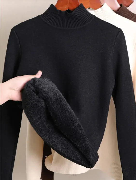 Fleece-lined Turtleneck Sweater - RRITAAJSHOP