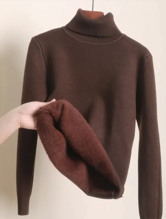 Fleece-lined Turtleneck Sweater - RRITAAJSHOP