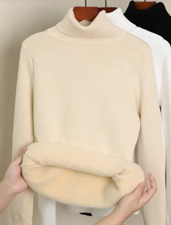 Fleece-lined Turtleneck Sweater - RRITAAJSHOP