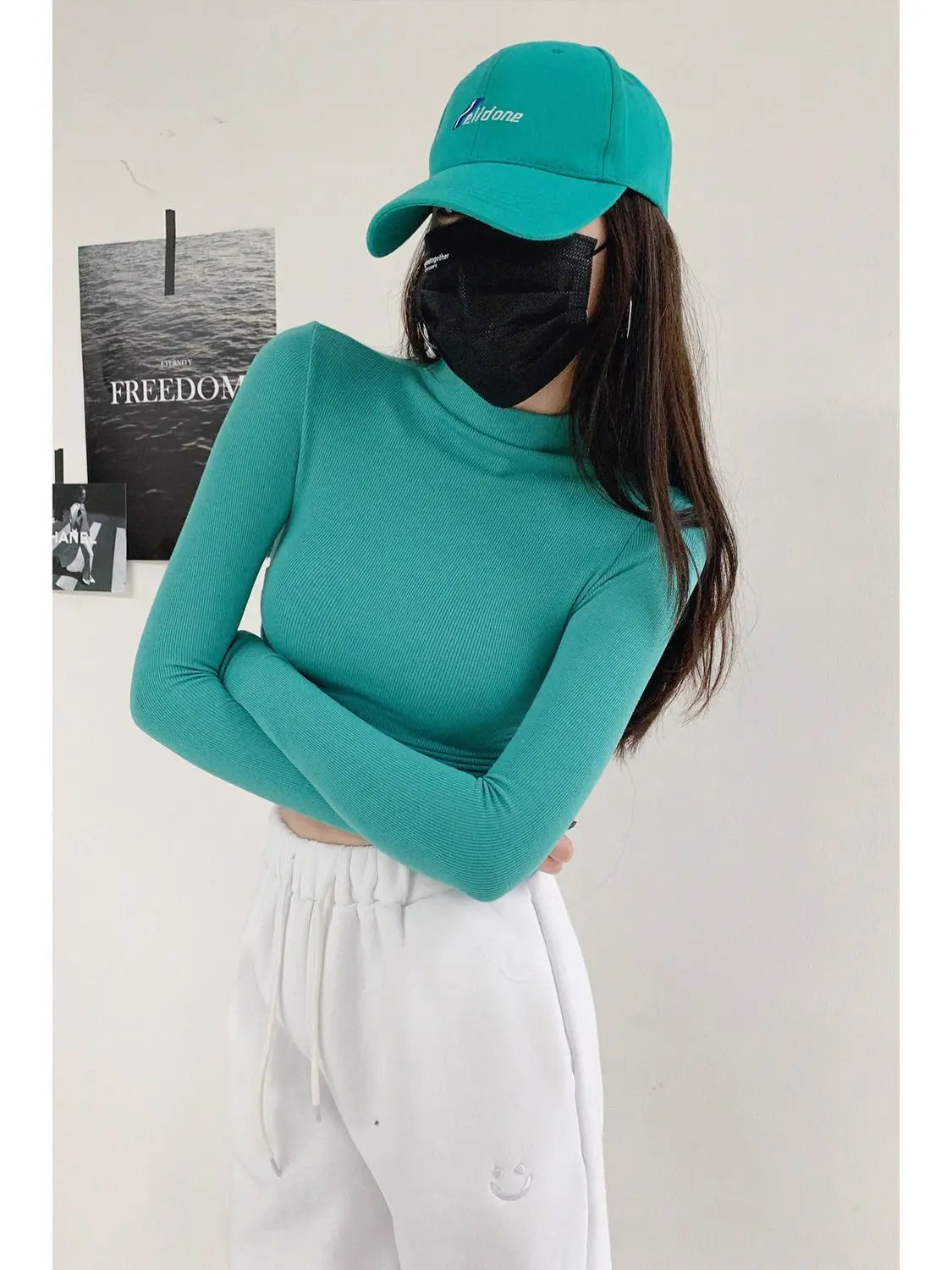 Autumn Winter New Crop Top Tee Shirt Femme Fashion Korean - RRITAAJSHOP