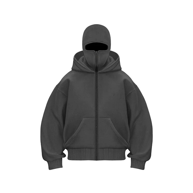 Double Hood Fleece-Lined Sweater - RRITAAJSHOP