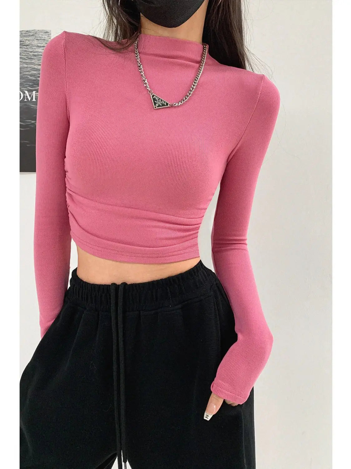 Autumn Winter New Crop Top Tee Shirt Femme Fashion Korean - RRITAAJSHOP