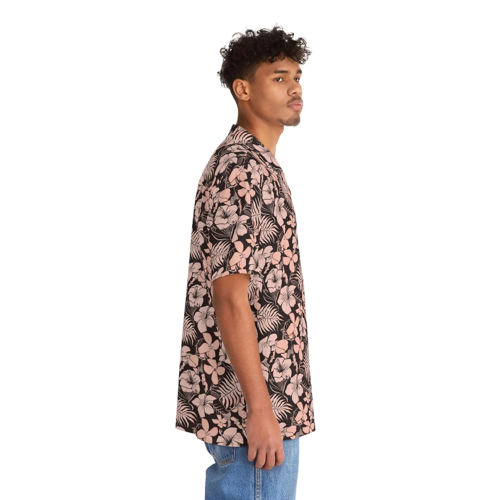 Men's Pink Floral Hawaiian Shirt - RRITAAJSHOP