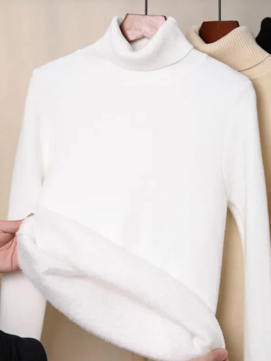 Fleece-lined Turtleneck Sweater - RRITAAJSHOP