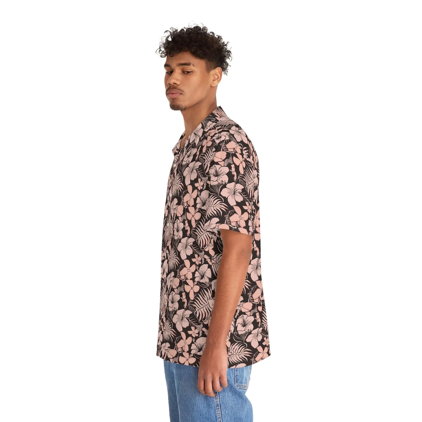 Men's Pink Floral Hawaiian Shirt - RRITAAJSHOP