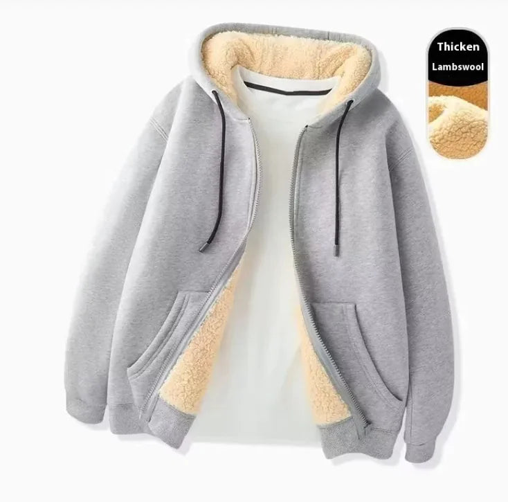 Lamb Wool Zipper Hoodie - RRITAAJSHOP