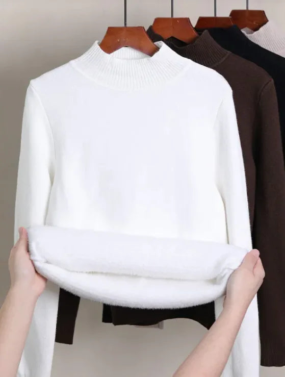 Fleece-lined Turtleneck Sweater - RRITAAJSHOP