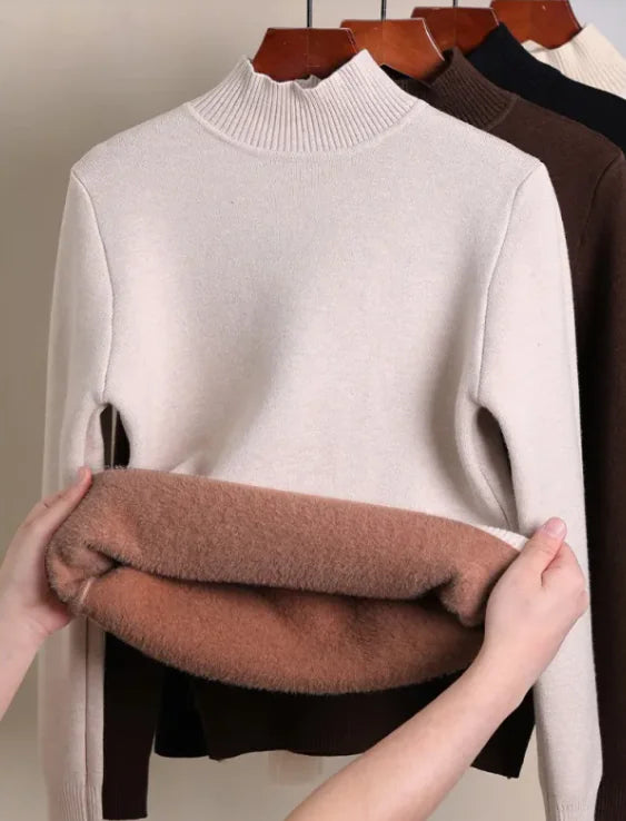 Fleece-lined Turtleneck Sweater - RRITAAJSHOP