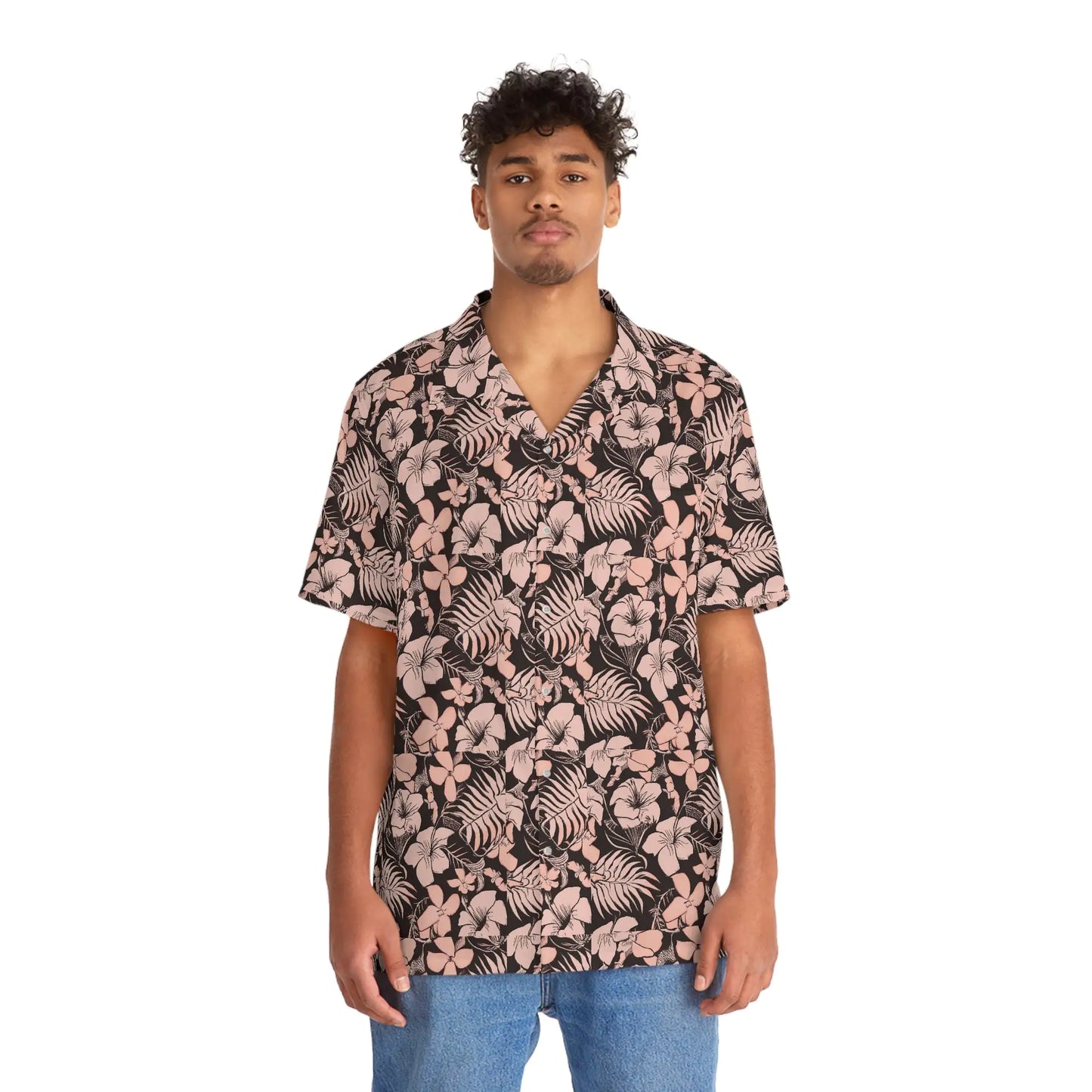 Men's Pink Floral Hawaiian Shirt - RRITAAJSHOP